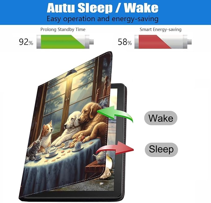 Case for Samsung Galaxy Tab S10 Plus 2024/ S9 Plus/ S9 FE Plus 5G 12.4 Inch 2023 Slim PU Leather Stand Folio Cover with Auto Wake Sleep Abstract Paint Dogs