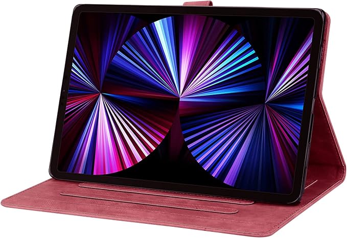 Case for Honor MagicPad 3 Pro 12.3 12.3 2026Multi-Angle Viewing PU Leather Folio Stand Cover with Pencil HolderShockproof Protective Case for Honor MagicPad 3 Pro 12.3 2026Rose Red