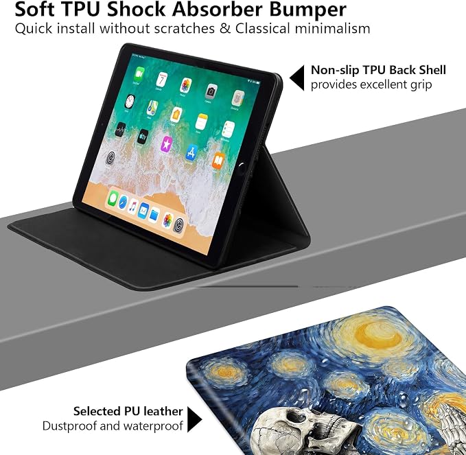 for iPad Air 13 Inch Case (M3/M2-2025/2024 Release) Slim iPad 13 Protective Case with Stand Hard Back Shell for iPad Air 13 Auto Wake/Sleep 1776 American Flag with Bullets