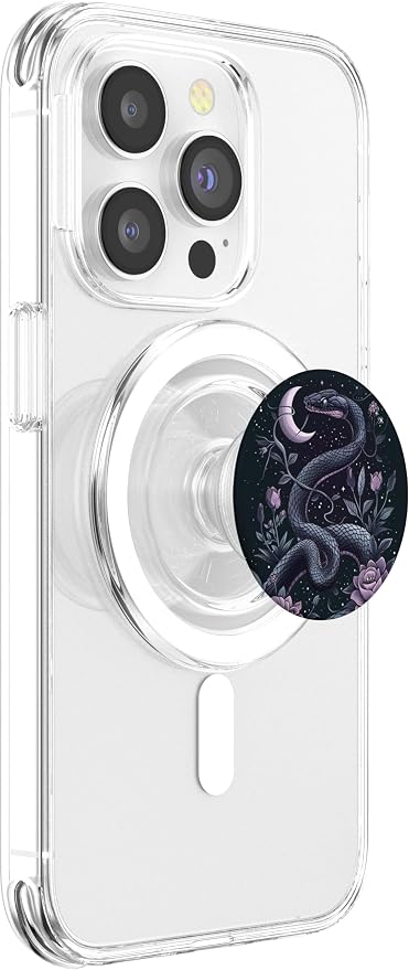 Vintage Snake Purple Flower Witchy Moon Phases PopSockets PopWallet for MagSafe