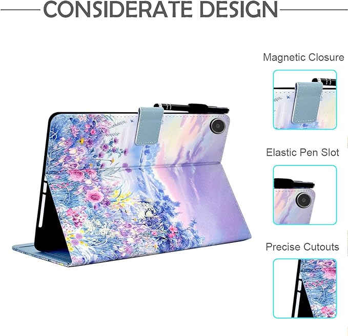 Funut for Amazon Kindle Fire Max 11 Tablet Case (13th Generation 2023 Release) Premium PU Leather Folding Stand Cover Case for Kindle Fire 11 Tablet with Auto Wake/Sleep Purple Butterfly