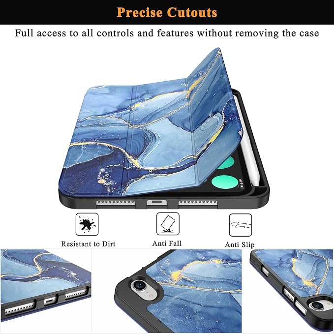Soke Case for iPad mini (A17 Pro) 7th/ 6th Generation (Book Wine) | Built-in Apple Pencil Slot fit iPad Mini 2024 and 2021 8.3 inch Auto Sleep/Wake