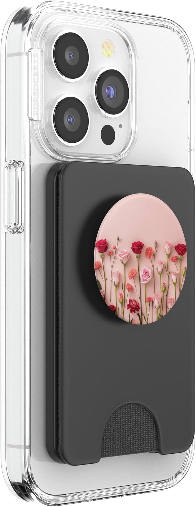 Pink Rose Floral Garden PopSockets PopGrip for MagSafe