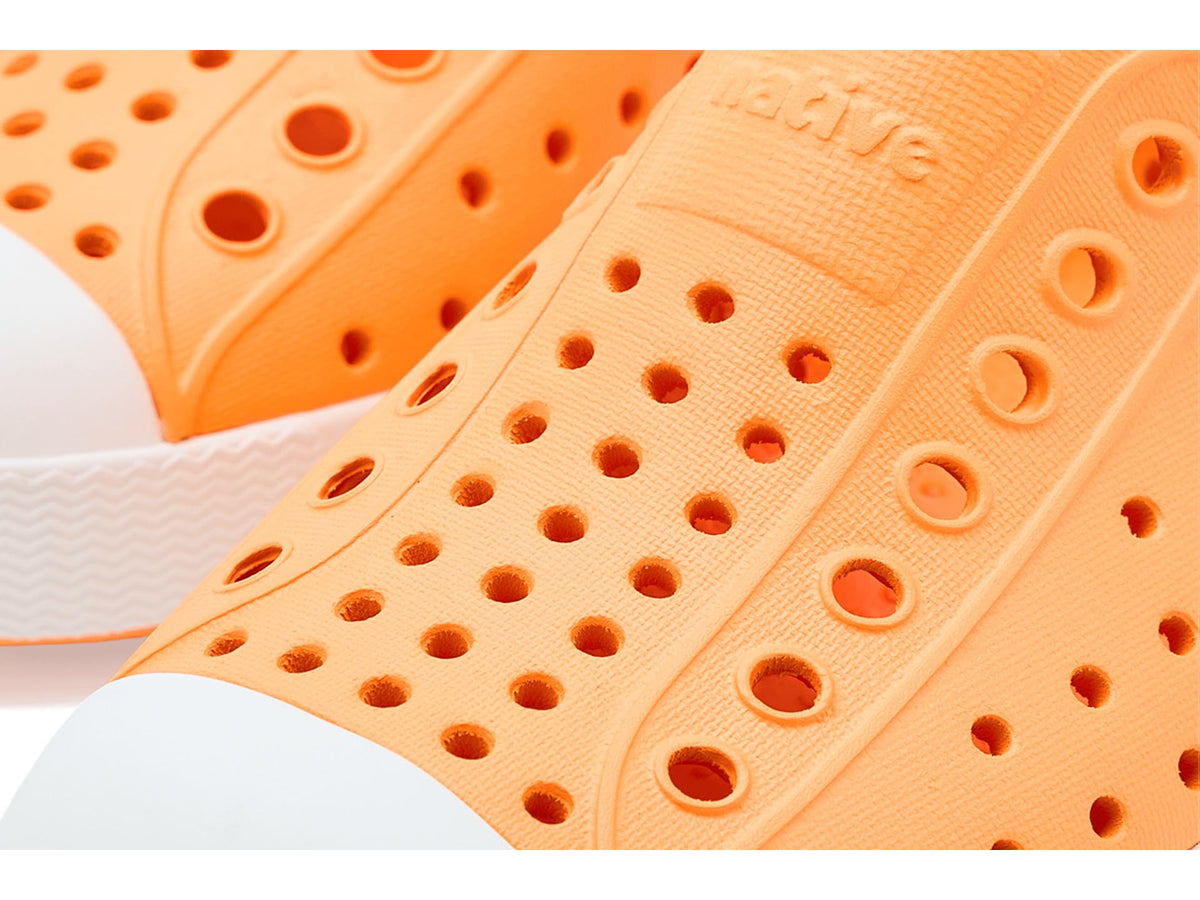 Native Shoes Unisex-Kids Jefferson Sneakers, Papaya Orange/Shell White, 9 Toddler