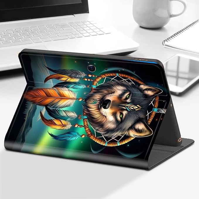 Case for Microsoft Surface Go 4/3/2/1 (2023/2021/2020/2018)-Slim PU Leather Lightweight Adjustable Stand Smart CoverAmerican Flag
