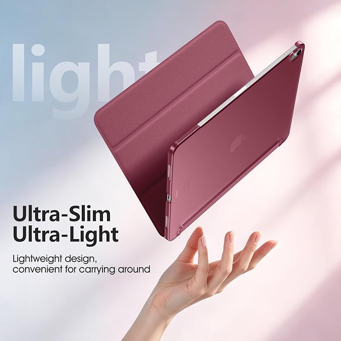 for iPad Air 13 Inch Case M4/M3/M2(2026/2025/2024) Lavender | Slim Trifold Stand Protective Cover with Translucent Hard Back for iPad Air 13 Case Support Touch ID Auto Wake/Sleep