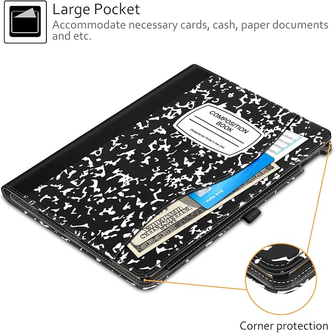 Fintie Multi-Angle Case 2017/2015 iPad Pro 12.9 inch (Old Model) 1st &amp 2nd Gen Case - [Corner Protection] Folio Stand Cover with Pencil Holder &amp Pocket Auto Wake/Sleep Blooming Hibiscus