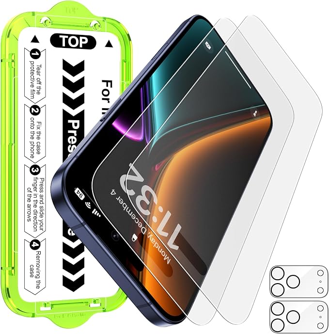 Esanik for iPhone 15 Pro Matte Glass Screen Protector [Auto-alignment] Anti-Glare &amp Anti-FingerprintAnti-ReflectionBubble Free Smooth as Silk 2 Pack 9H Glass Screen Cover