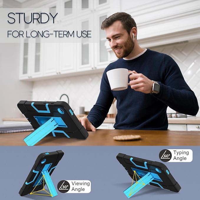 case for Galaxy Tab A9 8.7 2023 Case Hard PC Soft Silicone Kickstand Rugged Heavy Duty High Impact Protective Case for Samsung Galaxy Tab A9 8.7 Inch 2023 SM-X110 SM-X115 Black