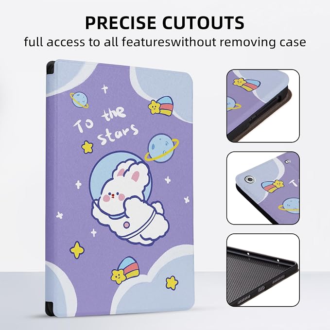 for Apple Mini Mini 2 Mini 3 Case with Auto Sleep/Wake Multi-Angle Smart Stand Shell Cover Protective Case for 7.9-inch iPad Mini 1/Mini 2/Mini 3 - Cute Rabbit