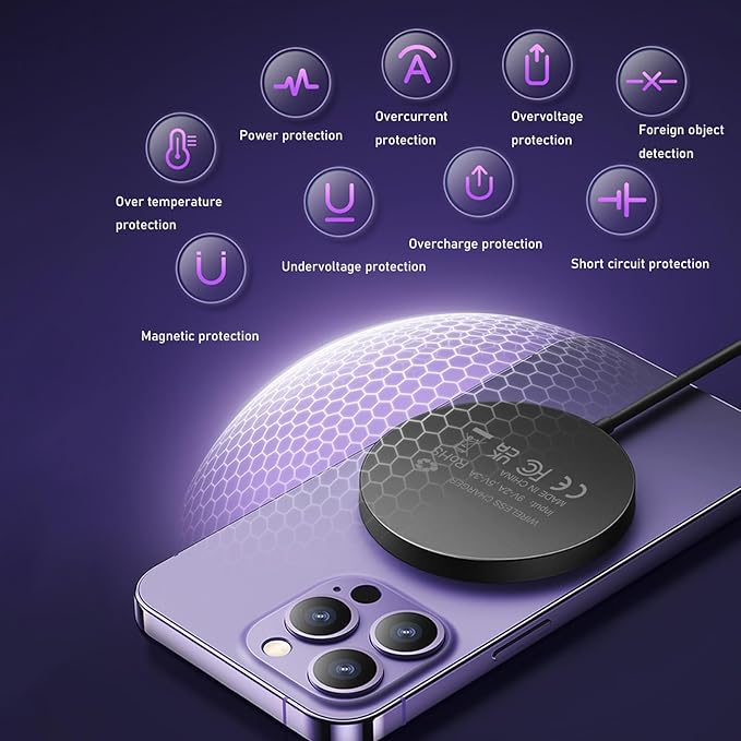Magnetic Wireless Charger for iPhone 16/16 Pro/16 Plus/16 Pro Max,FDGAO 2 in 1 15W Fast Magnetic Charging Compatible with iPhone 15/14/13/12 Series and AirPods 4/3/Pro