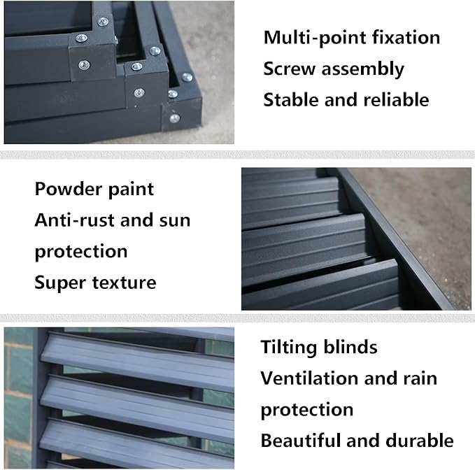 Multifunctional Aluminum Shutter Privacy Fence, Mini Split Cover