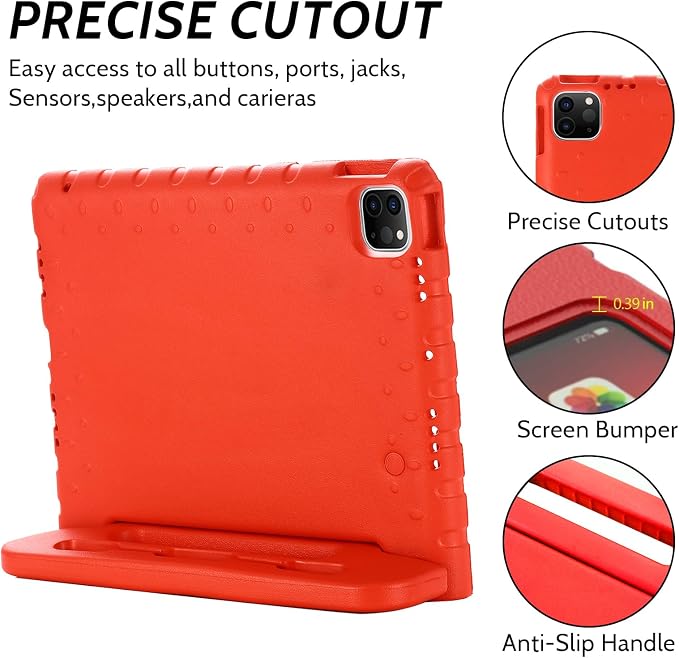 Dteck Kids Case for iPad 10.2 - Shockproof Rugged EVA Handle Stand Child Proof Case for iPad 9/8/7 Generation Black