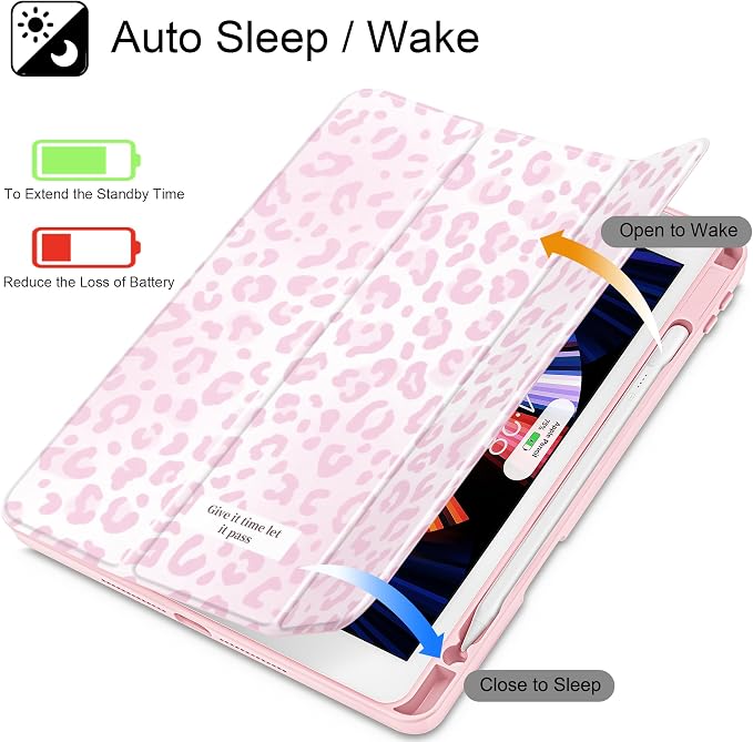 Tuiklol for iPad 10.2 inch 9th / 8th / 7th Gen 2021 2020 2019 Release Case | Built in Pencil Holder - TPU Protection Trifold Stand Stand Clear Back Tablet Cover With Auto Wake/Sleep Blue berries