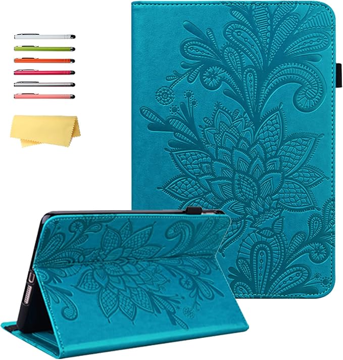 Fire HD 8 Case Slim Folding Stand Auto Wake/Sleep Wallet Case with Cards/Cash Holder for Amazon Fire HD 8(8th/7th/6th Gen 2018/2017/2016 Release)-Black