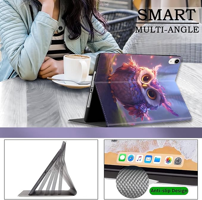 Case for iPad (A16) 11th Generation 11 Inch 2025 / iPad 10th Generation 10.9 Inch 2022 Ultra-Thin Multi-Angle Protective Cover with Auto Sleep/Wake A Dark Horse