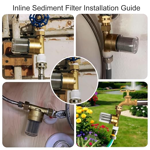 FA20 Brass Sediment Filter, Reusable Washer Water Filters, Traps Sand, 40
