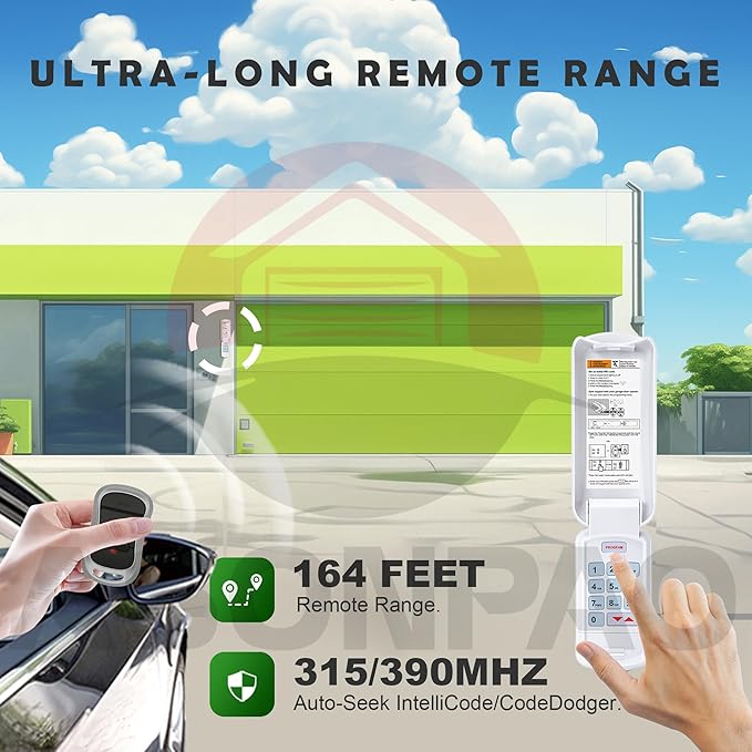 Genie Garage Door Opener Keypad & Remote GK-R G3T-R, Wireless Keyless Intellicode【10-Year-Warranty】