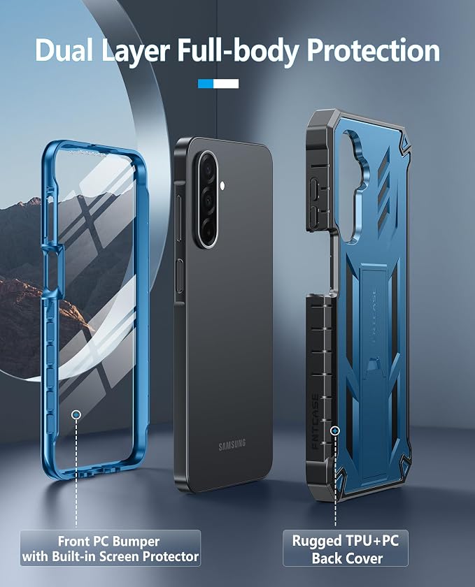 FNTCASE for 11 Pro XL Case Rugged Kickstand 2 Front Frames Black | Built-in Screen Protector 20FT Military-Grade Drop Protection Rugged Heavy Duty Shockproof Full Body Protective Cover