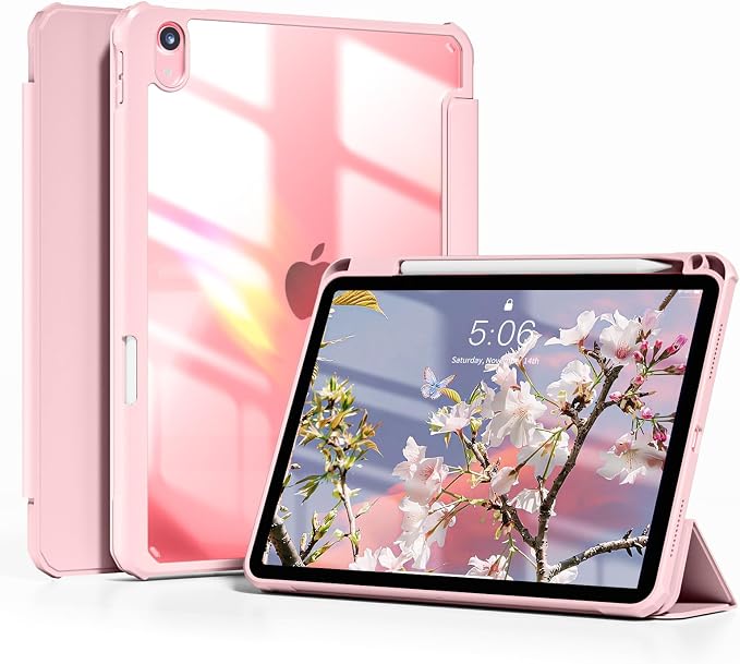 Detachable Case for iPad A16 11th Gen 11/10th Gen 10.9 Black | Slim Transparent Shell Back Soft Shockproof TPU Frame Without Pencil Holder Auto Sleep/Wake