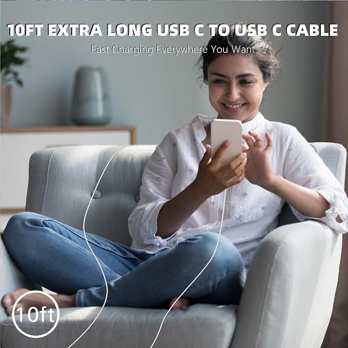 iPhone 17 16 15 Charger Fast Charging40W Dual Port A/C Phone Charger Fast Charging USB C Wall Charger Block Quick 10FT Type C Charging Cable for iPhone 17/17 Pro Max/17 Air/16 Pro/16e/15 Plus/15 Pro