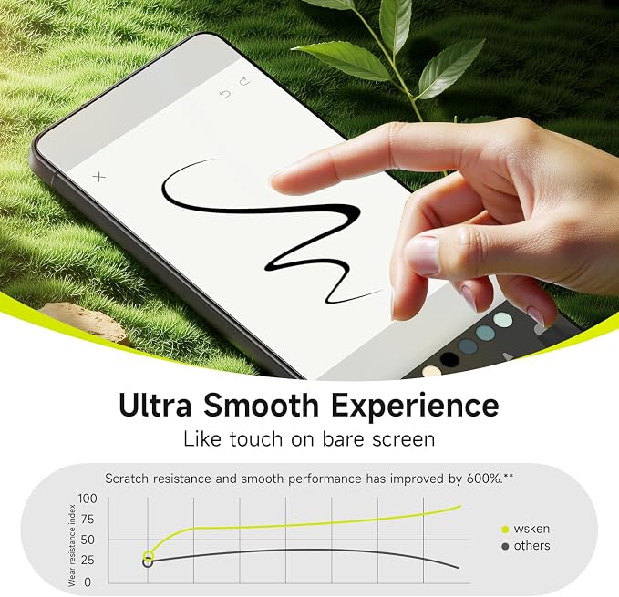 WSKEN for Samsung Galaxy S26 Ultra Screen Protector - AR Original Visual Fingerprint Unlock [100% Anti Reflection] Shatterproof Anti Glare 9H+ Tempered Glass S26 Ultra Screen Protector 2 PCS