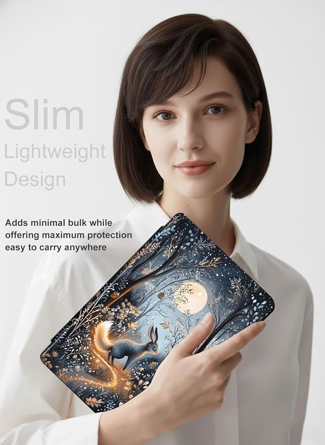 for iPad 11th Generation (A16 2025) 11 / iPad 10th Gen 10.9 2022 Case 360° Rotating PU Leather Stand Cover with Auto Sleep/Wake Shockproof TPU Backl Raccoon Perched