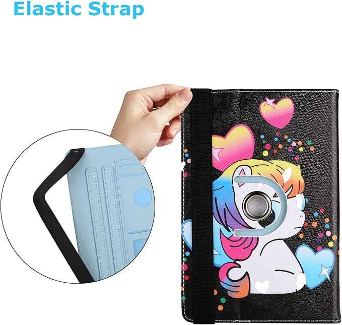 Universal 7 Inch Tablet Case Techcircle Ultra Slim Lightweight PU Leather Stand Folio Flip Wallet Protective Shell Case [Card Slots] [Magnetic Closure] for All 7 Android Tablet PC Cherry Blossom