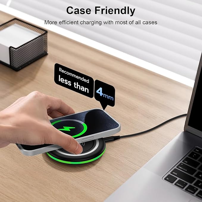 for Google Wireless Charger Compatible Google Pixel 10/10 Pro/10 Pro XL/9A/9/8/8A/8 Pro/7/6 Pro2 Pack 15W Wireless Charger Android Fast Charging Pad for Samsung Galaxy S25 FE Z Fold 7 with Adapter