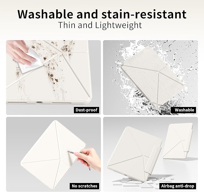 kenke Magnetic Case for iPad Air 11'' Air 10.9'' 5th/4th Gen Black | For iPad Air 11 M4 M3 M2 Air 10.9 (5th/4th 2022/2020) Multi-Folding Stand Cover Detachable Frame Back Auto Wake/Sleep
