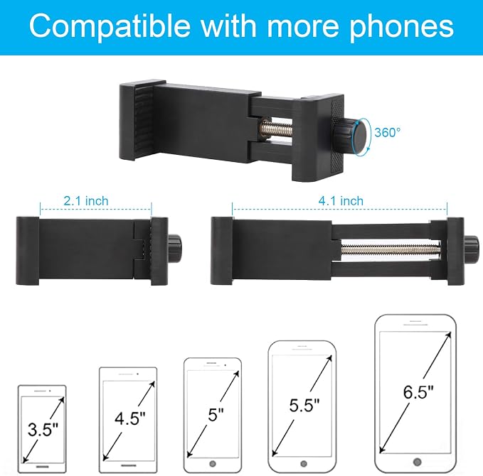 iTODOS Portable Flexible Cell Phone Holder Stand for Treadmill Spin Bike Stroller Shopping Cart Bed Car Kitchen Desk Compatible with iPhone Android (Black)