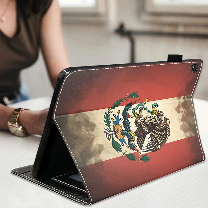 Case for Amazon Kindle Fire HD 10 Tablet 10.1 (9th/7th Generation 2019/2017 Release) Slim Folding Stand Folio Cover with Card Slot &amp Auto Wake/Sleep - African American Girl