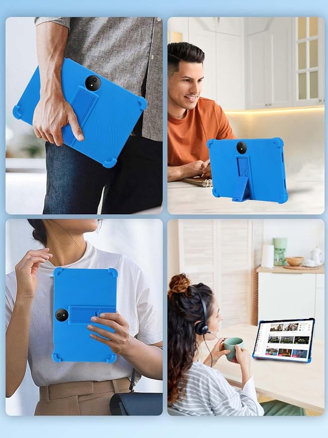 Case for TCL NXTPAPER 11 Plus Tablet 11.5inchNOUKAJU Tablet Protection CaseAdjustable BracketSoft SiliconeSilicone Protection Cover for TCL NXTPAPER 11 Plus(Blue)
