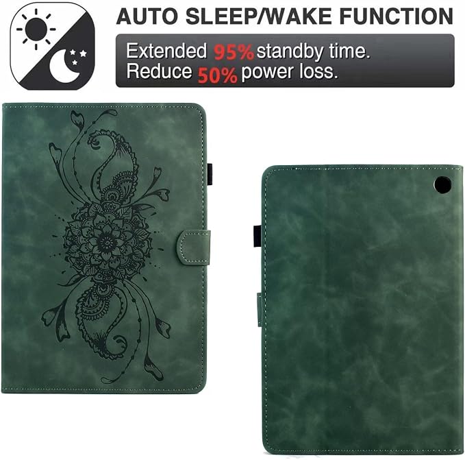 Case for Kindle Fire HD 10 &amp Fire HD 10 Plus 13th/11th Generation 2023 2021 | Synthetic Leather Flip Folio Stand Cover with Auto Wake/Sleep for Kindle Fire HD 10 &amp Fire HD 10 Plus Beach