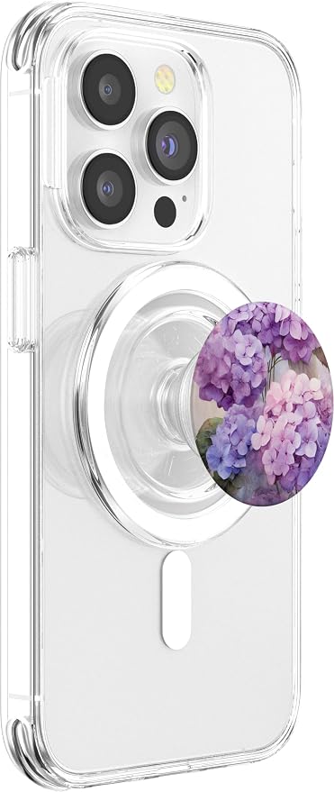 Vintage Floral Purple Hydrangeas Pastel PopSockets MagSafe PopGrip for iPhone