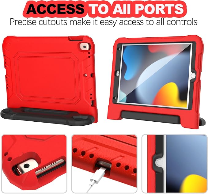 YIHE Kids Case for iPad 10.2 9th/8th/7th Gen Pro 10.5 &amp Air 3 BlackBlue | Full Body Shockproof Protective Cover Handle Stand Built-in Screen Protector Fun Colors