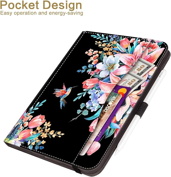 Vimorco for iPad 9th/8th/7th Generation Case 10.2-inch Pencil Holder/Pocket | for iPad Air 3rd Generation Case 10.5-inch for iPad Pro 10.5 Inch Cases Hand Strap Adjustable Angle Beach Path Scenery