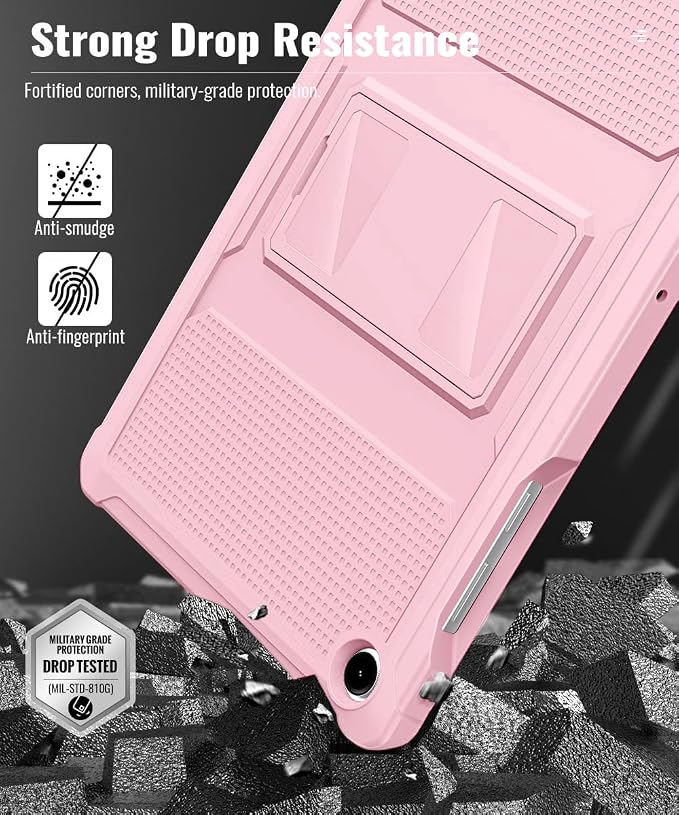 MoKo Shockproof Case Fit Samsung Galaxy Tab A11+ Plus/ A9+ 11 Inch | Full Body Rugged Stand Back Cover with Built-in Screen Protector for Galaxy Tab A11+/ A9+ Tablet Light Gray