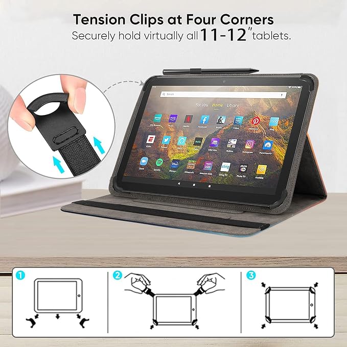Universal 11 12 Inch Android Tablet Case Slim Fit Standing Cover for 10.9 11 11.5 12 Touchscreen Tablet with Multiple Viewing AnglesBird Tree
