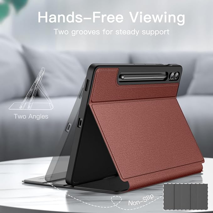 JETech Case for Samsung Galaxy Tab S9 FE+ / S9 FE Plus 12.4-Inch with S Pen Holder Slim Folio Stand Protective Tablet Cover Multi-Angle Viewing (Black)