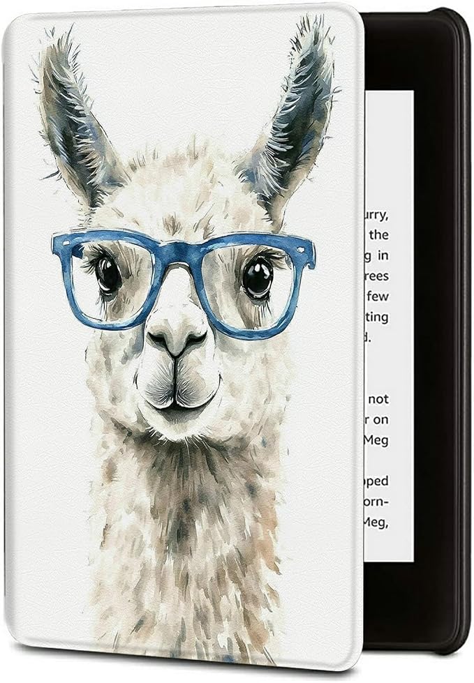 Case for Kindle Scribe 10.2 Inch (2022 Released) PU Leather Cover with Auto Sleep Wake for 10.2 Kindle Scribe Alpaca with Glasses