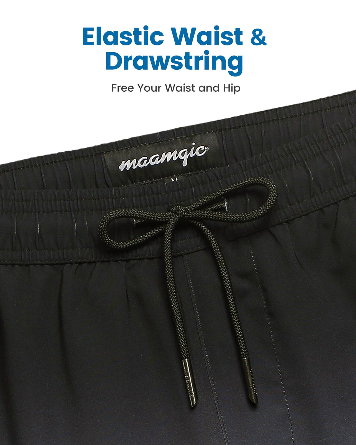 maamgic 2 in 1 Mens Swim Trunks 7 Inch Swim Shorts Swim Suits Board Shorts Gray Gradient Black S