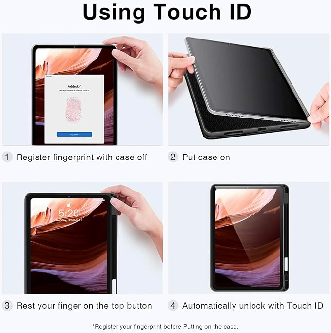 Antbox for iPad Air 13 Inch Case 2026 M4 /2025 M3 /2024 M2 Black | Built-in Pencil Holder Supports Pencil Pro and Pencil (USB-C) Auto Sleep/Wake PU Leather iPad Air 13'' Cover