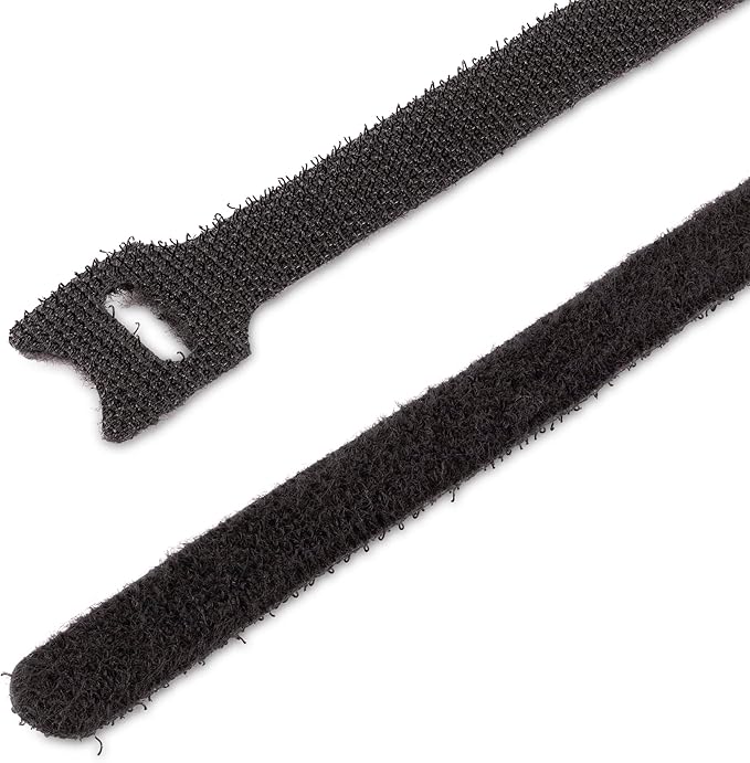 StarTech.com 6in Hook and Loop Cable Ties - 50 Pack - Black - Reusable Cable Straps - Adjustable and Flexible - Cord Organizer Tie/Wraps for Cable Management - Wire Loop Ties (B506I-HOOK-LOOP-TIES)