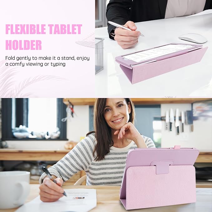 Slim Leather Case for Samsung Galaxy Tab A 9.7 Inch 2015 (SM-T550 T555 P550 P555) Multi-Angle Stand Full-Protective Tablet Cover Book Case with Stylus PenScreen Film (Black)