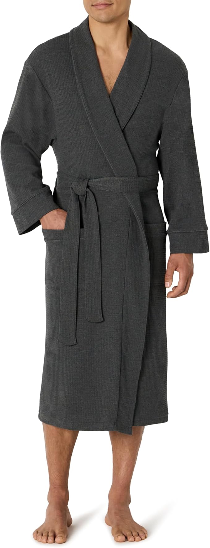 Amazon Essentials Men's Lightweight Waffle Bathrobe (Available in Big & Tall)