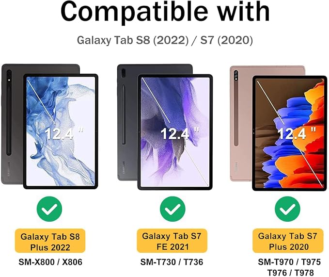 Case for Samsung Galaxy Tab S8 Plus 2022/S7 FE 2021/S7 Plus 2020 12.4 inch Ultra-Thin Multi-Angle Bracket Full Body Case with Wake/Sleep Function - Bible Phil 4-13 Floral