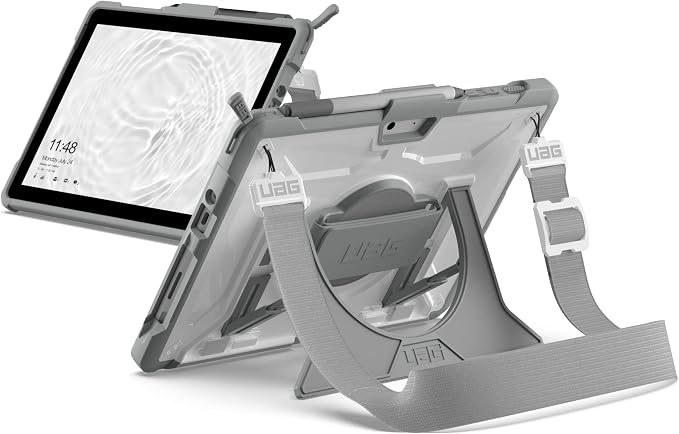 URBAN ARMOR GEAR UAG Microsoft Surface Go 4 / Surface Go 3 / Surface Go 2 / Surface Go Case [10.5-inch Screen] w/Hand Strap Outback Feather-Light Rugged Military Drop Tested Cover Black