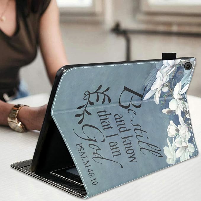 Case for Amazon Kindle Fire HD 10 Tablet 10.1 (9th/7th Generation 2019/2017 Release) Slim Folding Stand Folio Cover with Card Slot &amp Auto Wake/Sleep - African American Girl