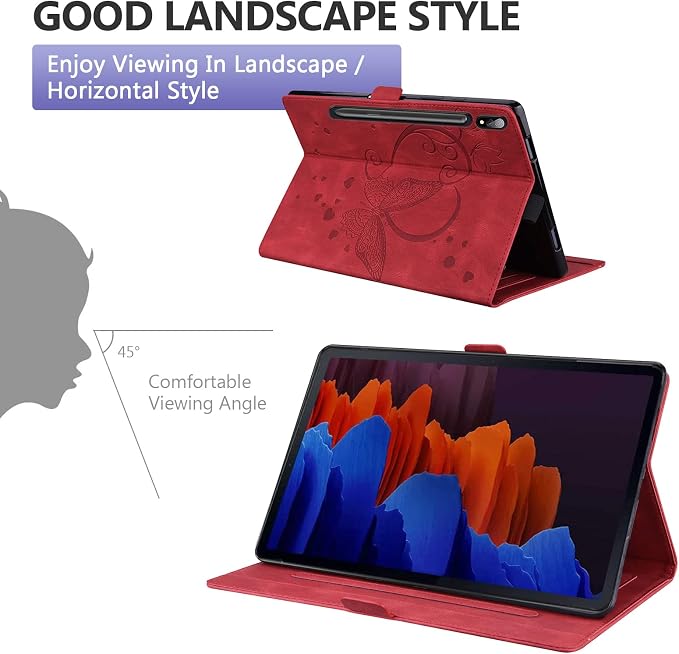 Dteck Wallet Case for Galaxy Tab S10+/S9+/S7 FE/S8+/S7 Plus 12.4 Tablet Premium PU Leather Folding Stand Auto Wake/Sleep Pen Holder Case with Hummingbirds